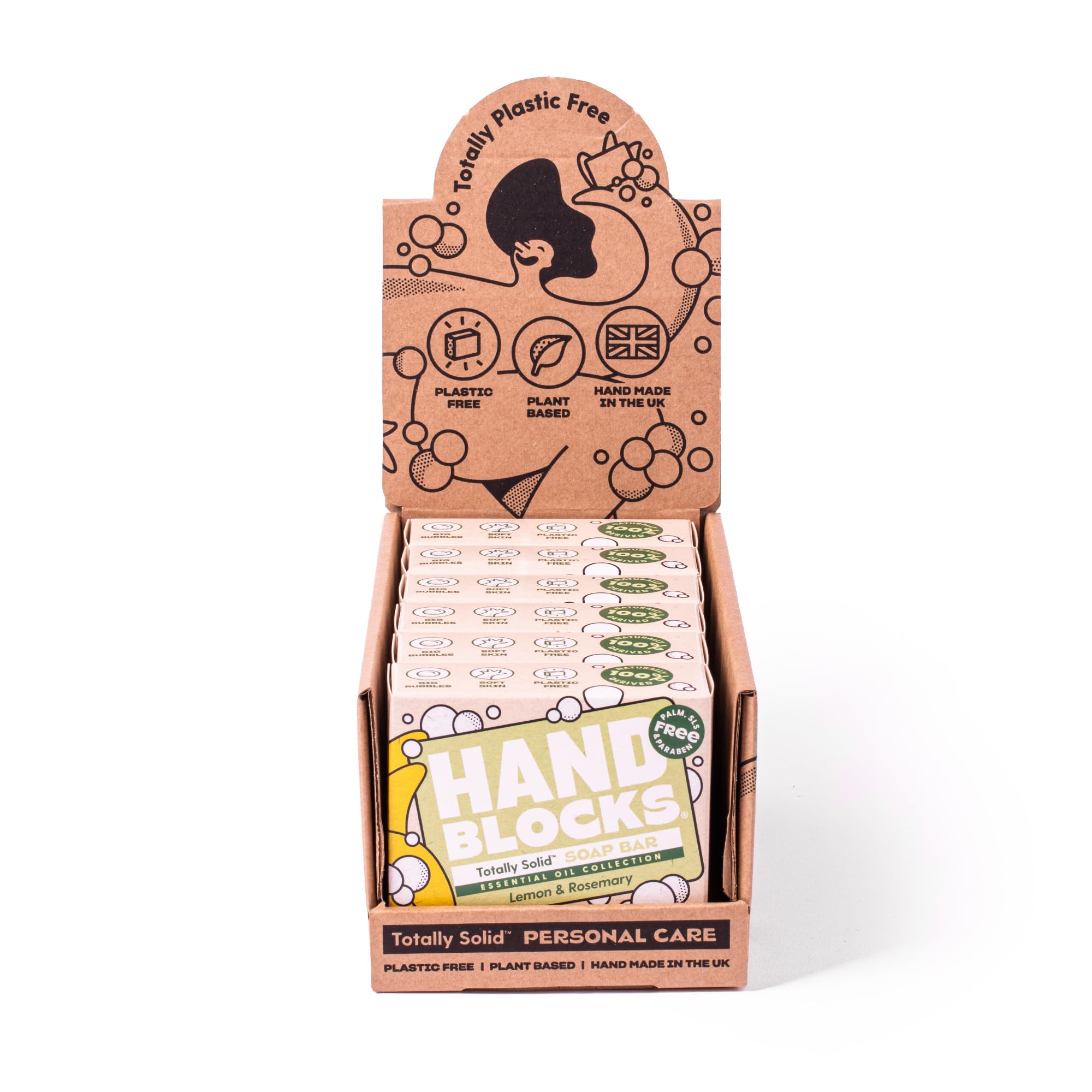 Hand Blocks: Cedarwrood & Eucalyptus (6 Pack) - Cold Processed Natural Soap Bars - Plastic, Palm, SLS, SLES & Paraben Free Halalzen