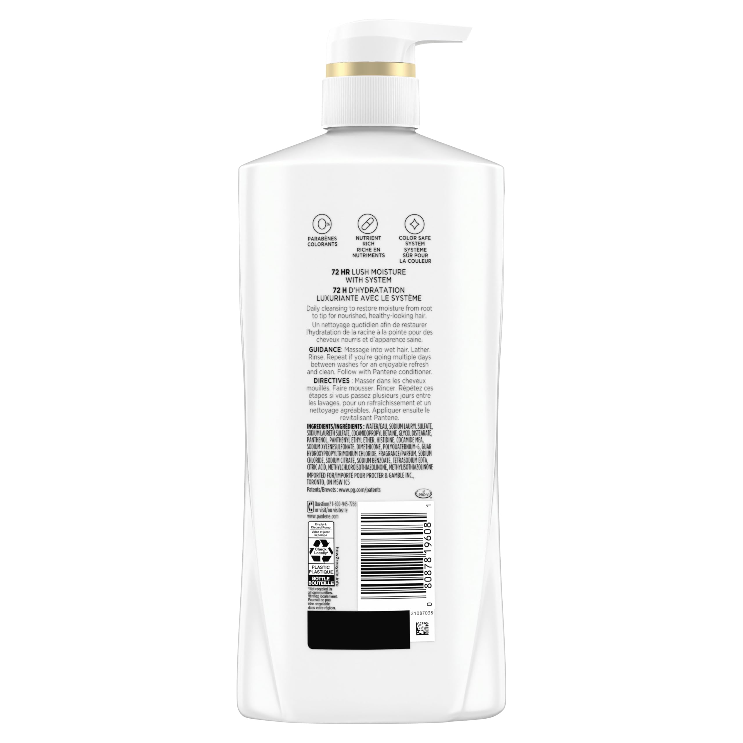 Pantene Shampoo & Conditioner Set, Daily Moisture Renewal - Pro-V Nutrients for Dry, Color-Treated, Straight to Curly Hair, 72-Hour Hydration & Softness, 52.8 Oz Total + Miracle Rescue Shot (0.5 Oz) Halalzen