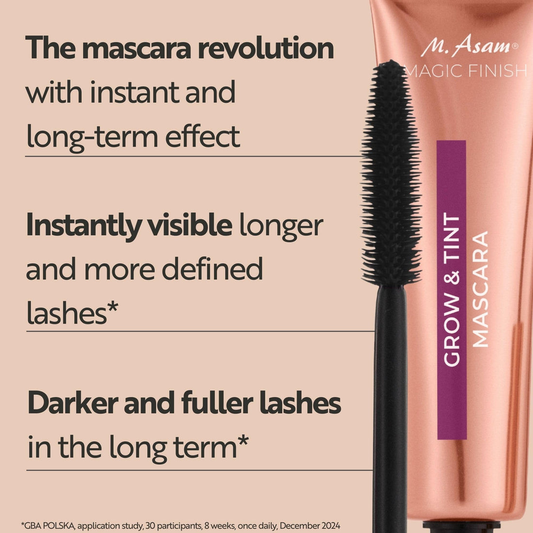 M. Asam MAGIC FINISH Grow & Tint Mascara Deep Black (12ml) – Mascara with Growth Serum & Tint Effect, Lash Care for More Length & Volume, For Defined & Naturally Darker Lashes, Vegan Halalzen