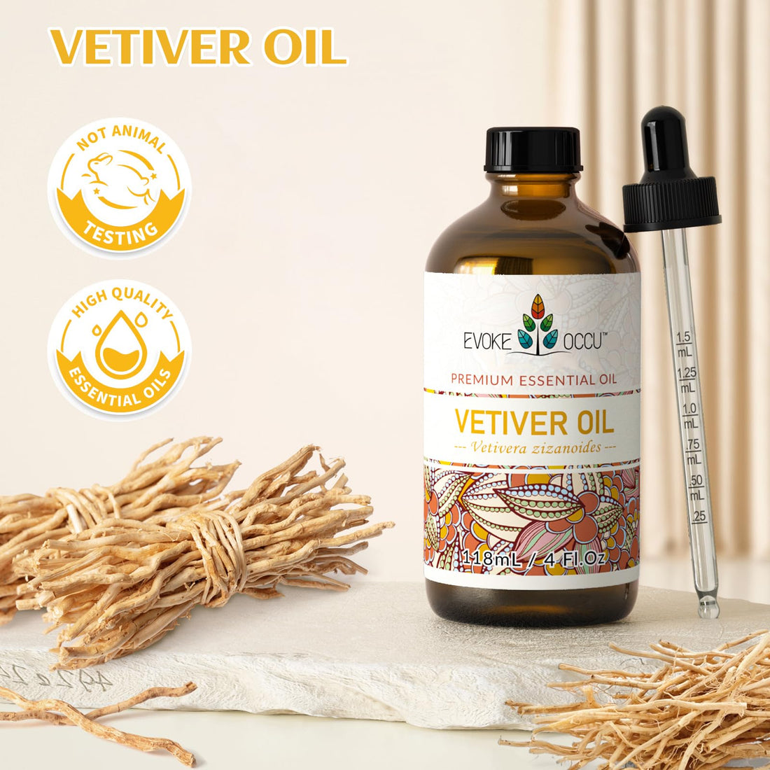 EVOKE OCCU Jasmine Essential Oil 118ml, Pure Jasmine Oil for Aromatherapy Diffuser Candle Soap Making- 4 FL Oz