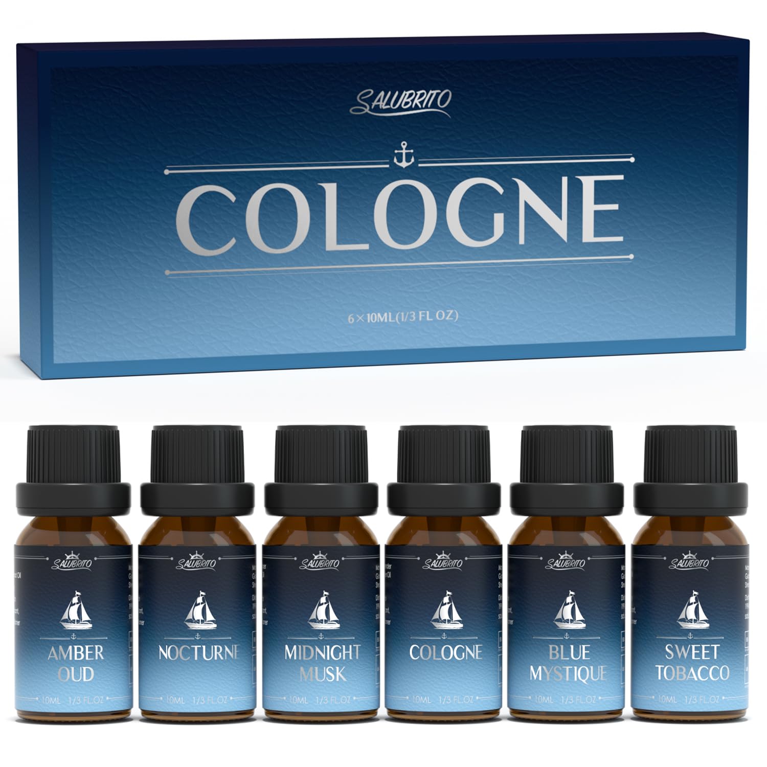 SALUBRITO Clean Essential Oils Set, Fresh Cotton, Clean Home, Fresh Linen, Soft Powder, Blossom Soap, Mint Scented Oils for for Diffuser, Candle, Soap Making