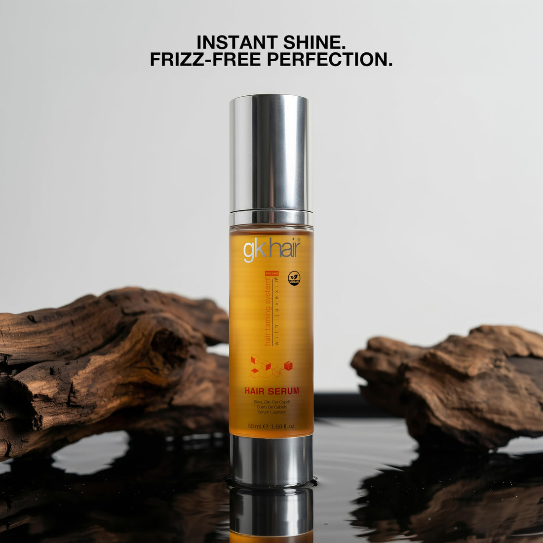 Hair Oil Keratin Treatment Serum By GK HAIR - Argan Oil Lightweight Formula For Frizz Control Heat Protection Add Shine Repair Dry Damaged Hydrating Sulfate Free All Hair Types Men Women - 50ml