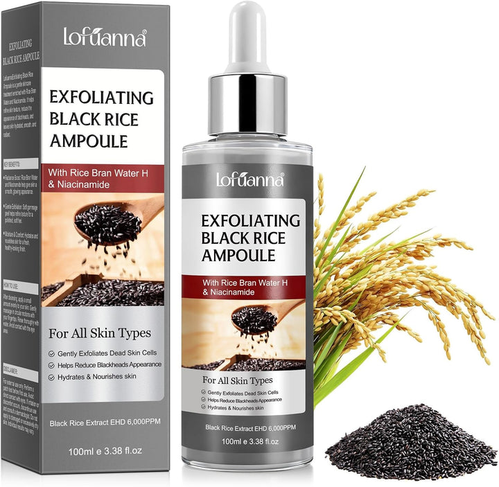 Peel Shot Glow Rice Peeling Ampoule,Gentle Exfoliating Face Serum,Black Rice Peel Ampoule for Face & Body, Shrink Pores & Deeply Hydrating For All Skin Types Halalzen