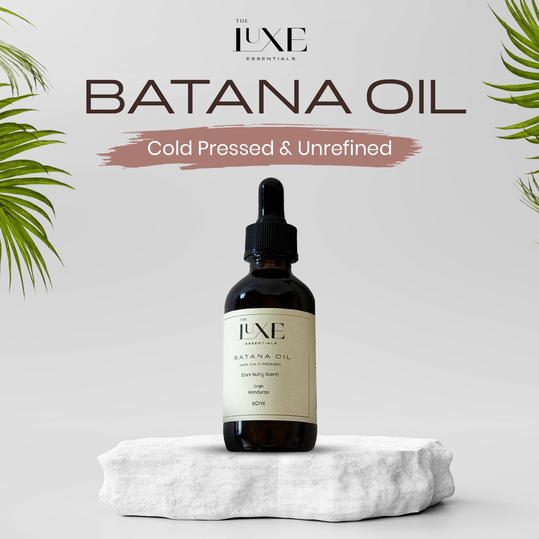 Cold Pressed Batana Oil for Hair Growth | Pure & Unrefined Natural Hair Oil, Beard & Skin Oil | Lightweight, Fast-Absorbing Moisturiser | Raw, Organic & Ethically Sourced (60 ML, Light Scented)