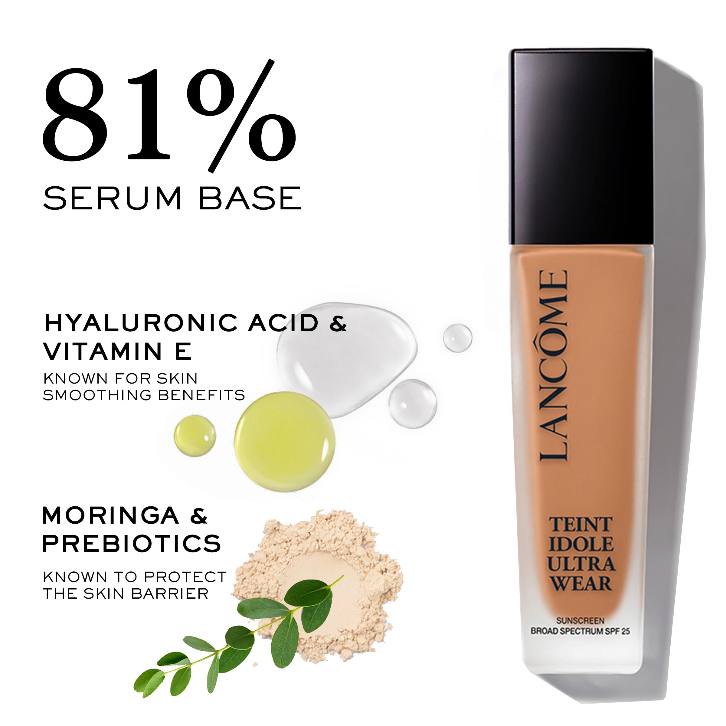 Lancôme Teint Idole Ultra Wear Foundation, Up to 24H Longwear, Liquid Foundation with Buildable Coverage, Natural Matte Finish, Hyaluronic Acid & SPF 35, 30ml Halalzen