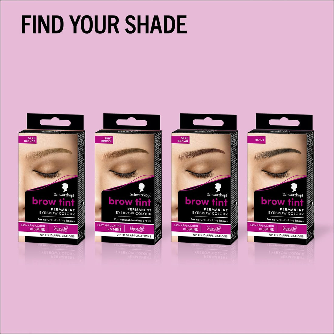 Schwarzkopf Brow Tint Dark Brown (10ml), Permanent Eyebrow Tint, Long-Lasting Intensity, Water- and Smudge-Proof, Easy Application Brow Tint for Up to 10 Applications, Vegan Formula