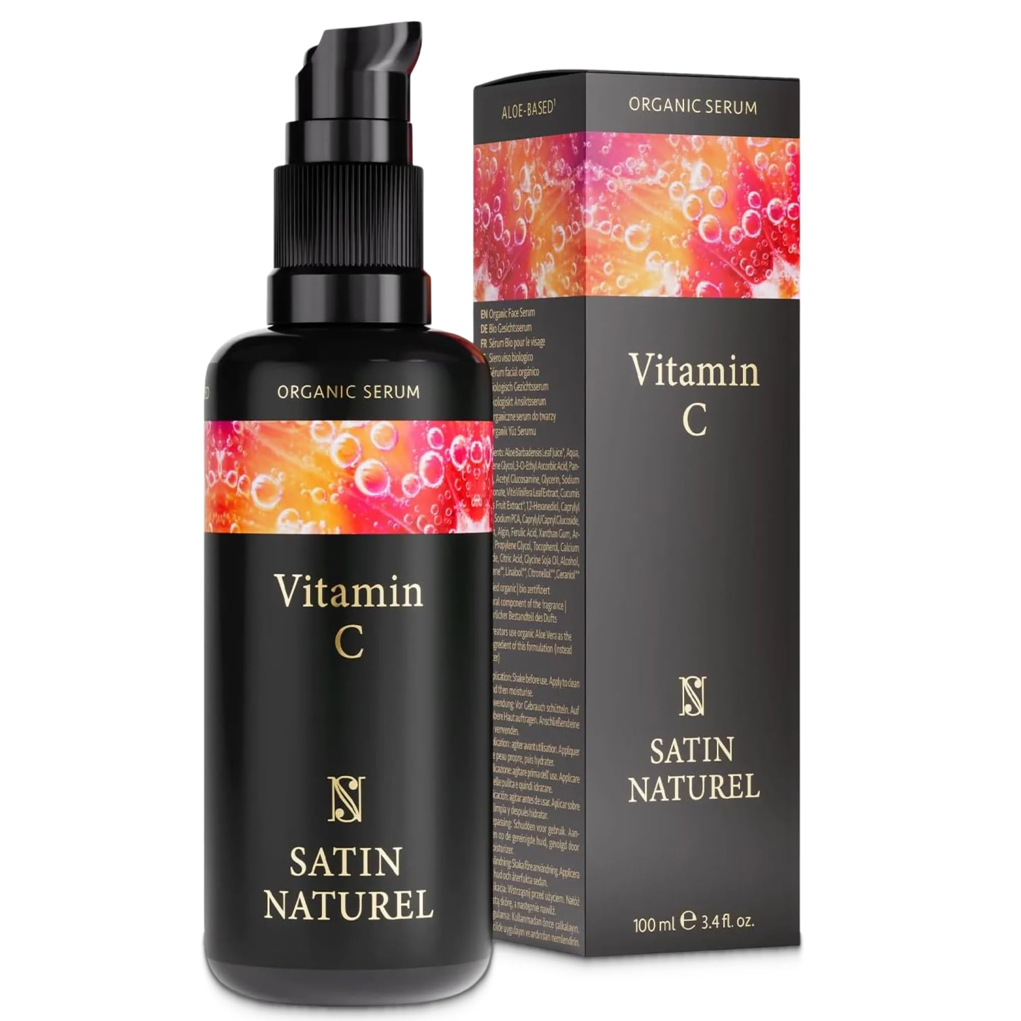 Satin Naturel High-Dose Hyaluronic Serum 100 ml – Organic Hyaluronic Acid Facial Serum – Anti-Aging Moisturizing Serum – Vegan – 24h Hydration – Facial Care for Women and Men