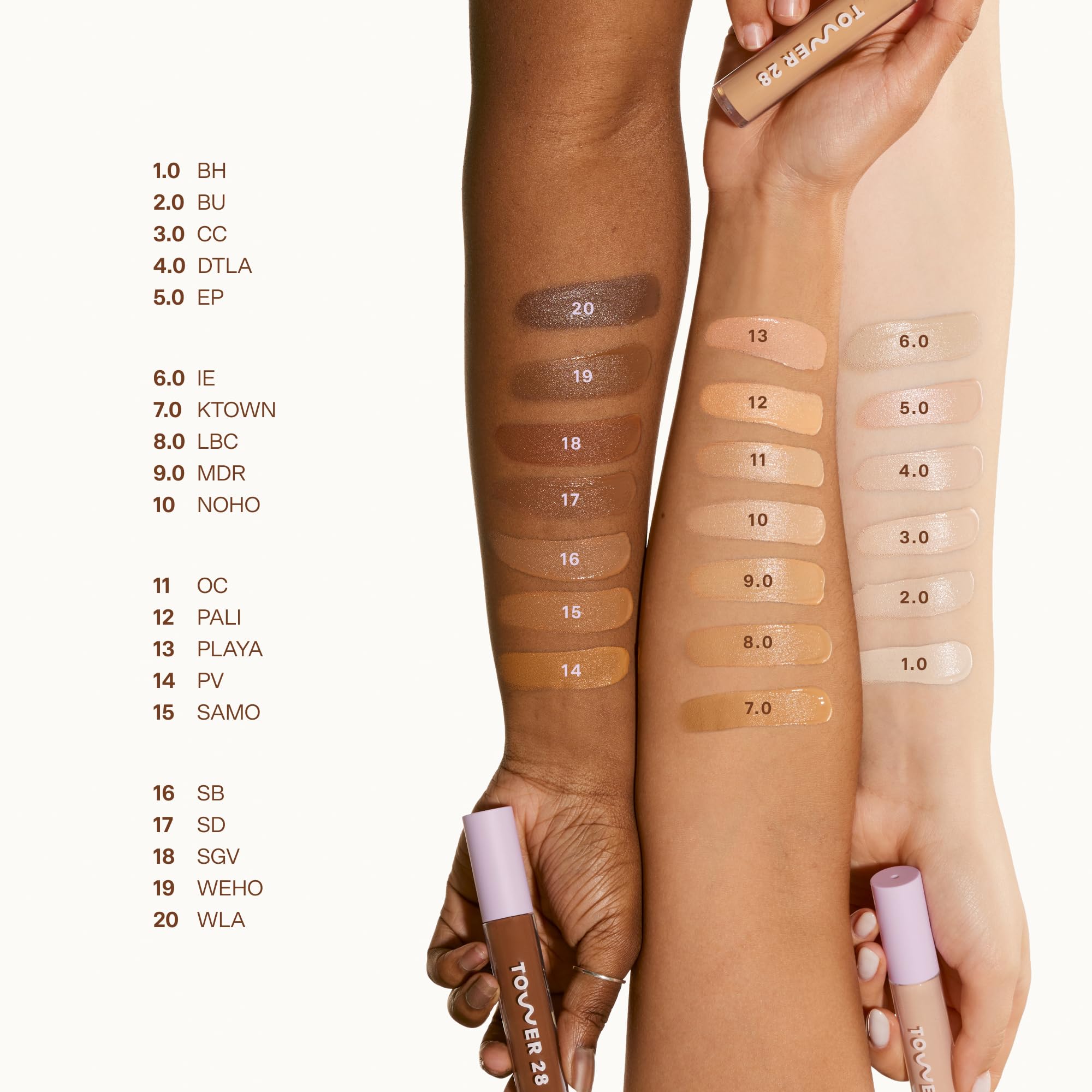 Tower 28 Swipe Serum Concealer - Hydrating Medium-Full Coverage Concealer + Under Eye Brightener - Skin Care Infused Makeup with Hyaluronic Acid + Soothing Centella - 4.0 Light/Medium Cool (0.22 oz)