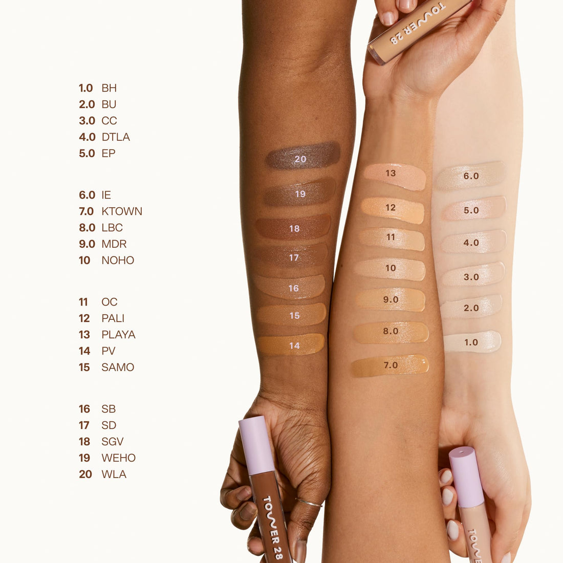 Tower 28 Swipe Serum Concealer - Hydrating Medium-Full Coverage Concealer + Under Eye Brightener - Skin Care Infused Makeup with Hyaluronic Acid + Soothing Centella - 4.0 Light/Medium Cool (0.22 oz)