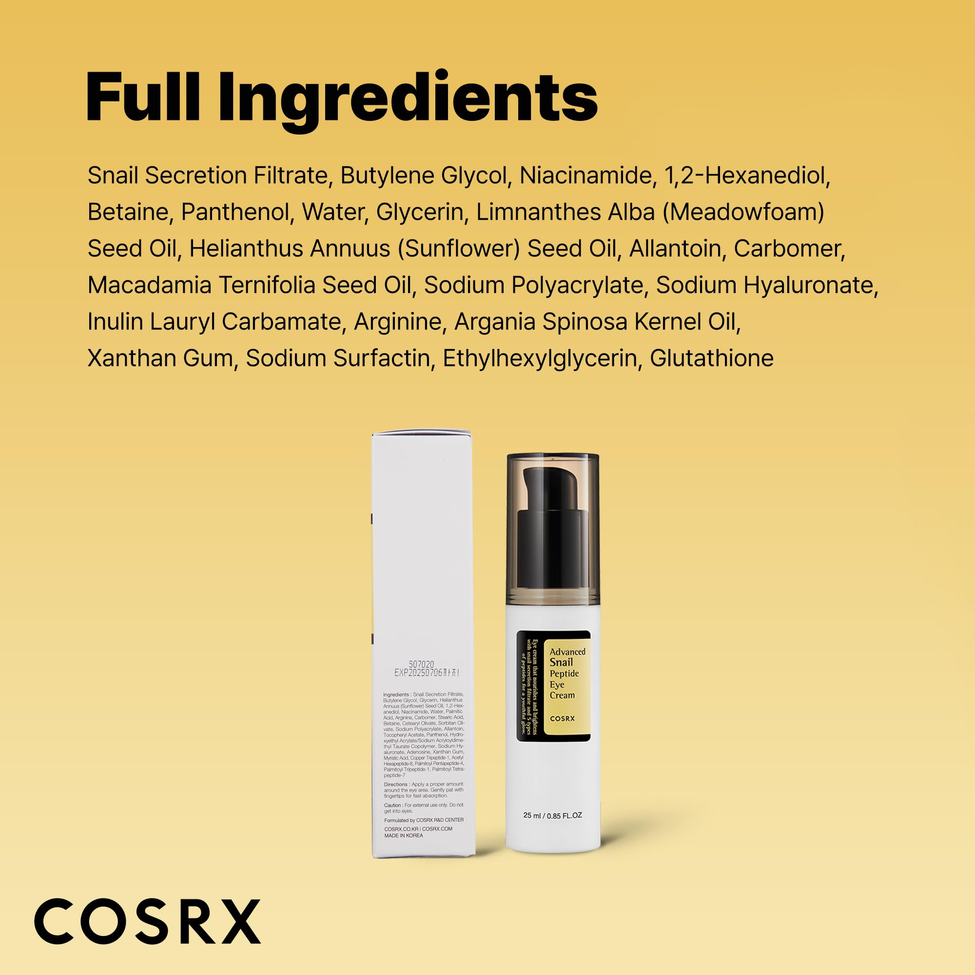 COSRX Advanced Snail 92 All in One Cream Korean Snail Mucin Face Cream & Gel Moisturiser for Dry Sensitive and Anti Aging Skin, Daily Soothing and Moisturising Cream, Korean Skincare 100g