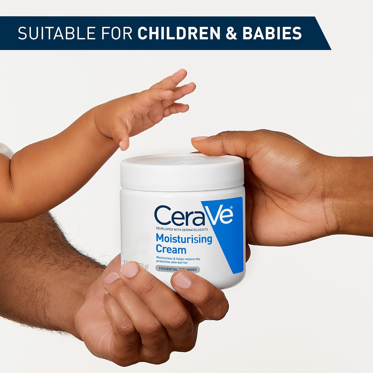 CeraVe Moisturising Cream for Dry to Very Dry Skin With 3 Essential Ceramides, Hyaluronic Acid, Face & Body Cream, Fast Absorbing, Dermatologist Developed, 562ml