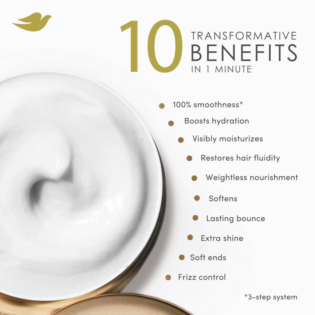 Dove Hair Intensive Repair 10in1 Serum Mask for Damaged Hair with Bio-Protein Care Technology and Amino Serum 9.2 fl oz Halalzen