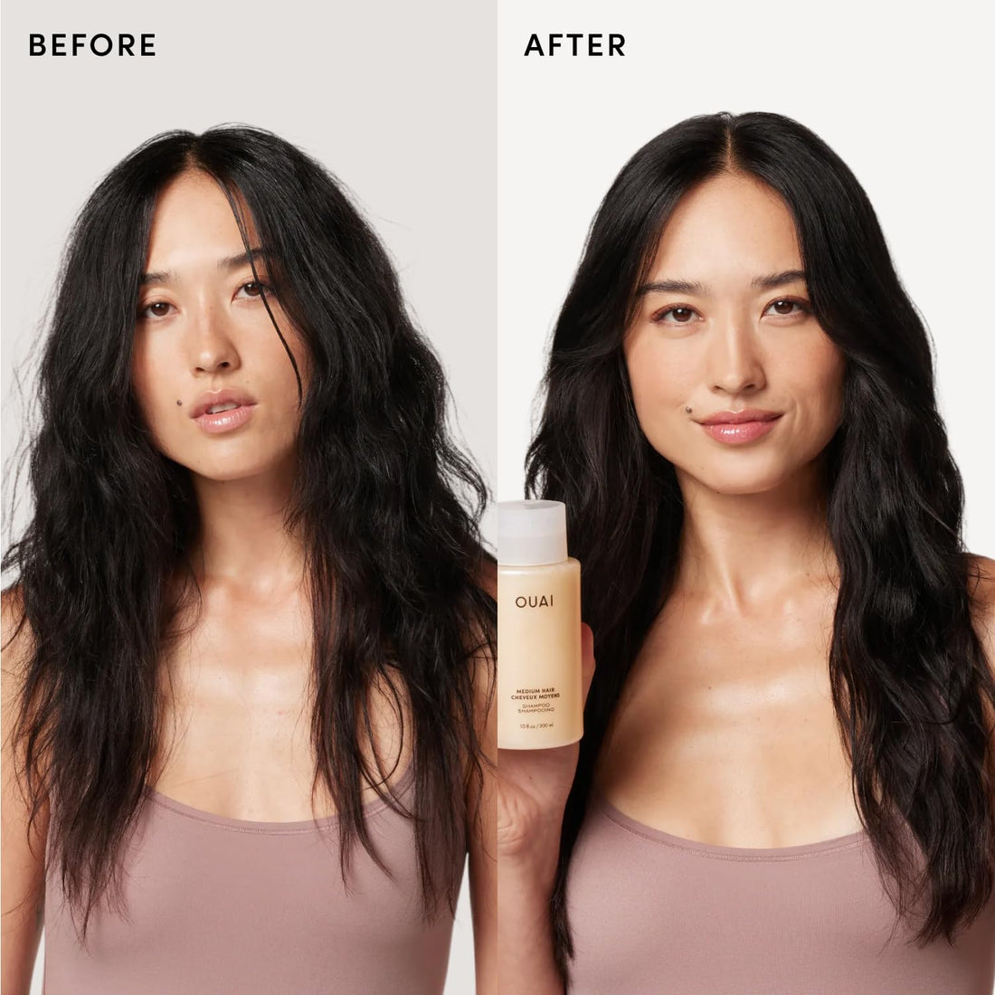 OUAI Thick Shampoo + Conditioner Set - Fight Frizz and Nourish Dry, Thick Hair with Keratin, Marshmallow Root, Shea Butter & Avocado Oil - Free of Parabens, Sulfates & Phthalates - 300 ml Each Halalzen