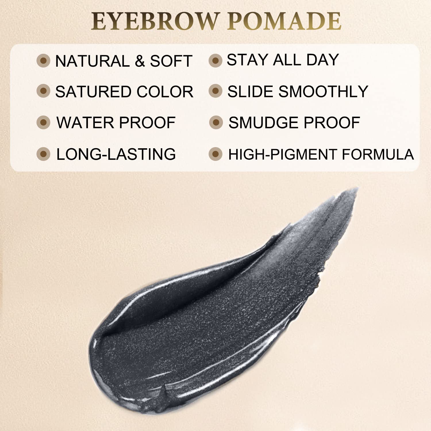 LAVONE Makeup Kit With Eyebrow Stamp Pencil, Waterproof Brow Pencil & Pomade, Eyeliner, Dual-ended Eyebrow Brush, Dark Brown