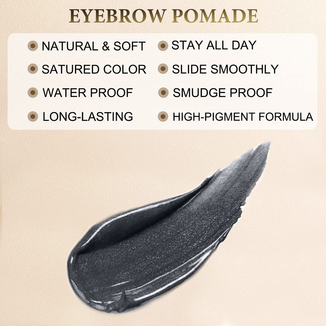 LAVONE Makeup Kit With Eyebrow Stamp Pencil, Waterproof Brow Pencil & Pomade, Eyeliner, Dual-ended Eyebrow Brush, Dark Brown