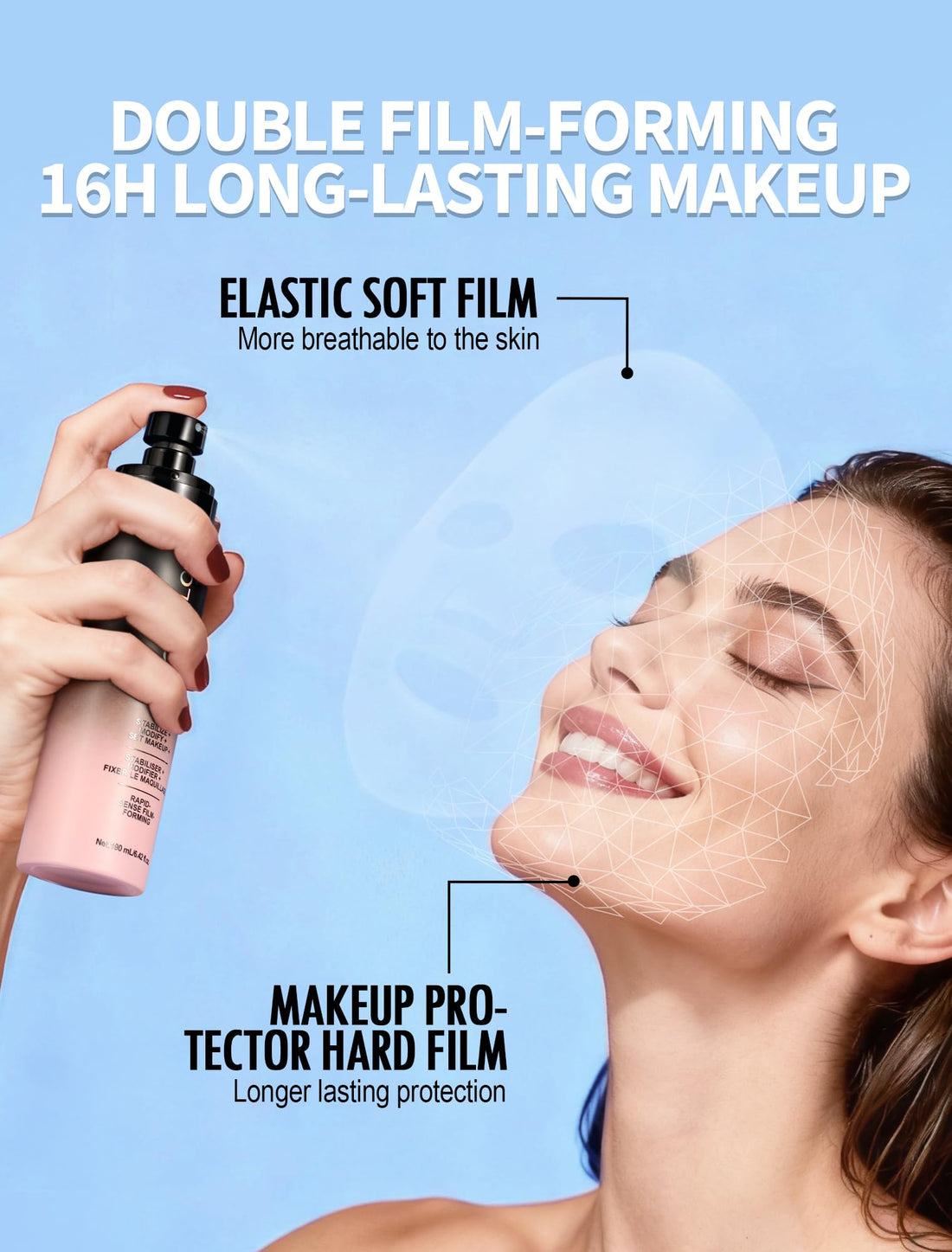 Anglicolor Matte Setting Spray,15-Second Quick-Drying Film Formation,Ultra-Fine Mist,Oil Control,Up To 16 Hour Makeup Wear,Transfer-proof and Non-sticky (190ml) Halalzen