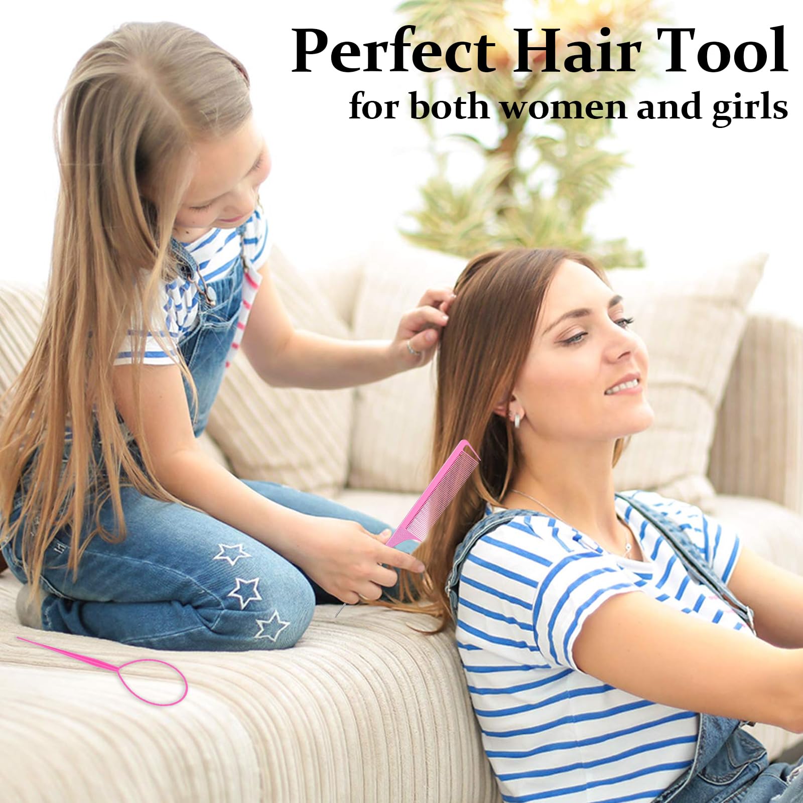 3pcs Topsy Tail Hair Tool, Hair Braiding Tool French Braid Loop Tool, Rat Tail Comb Fast Hair Styling Accessories (Black) Halalzen