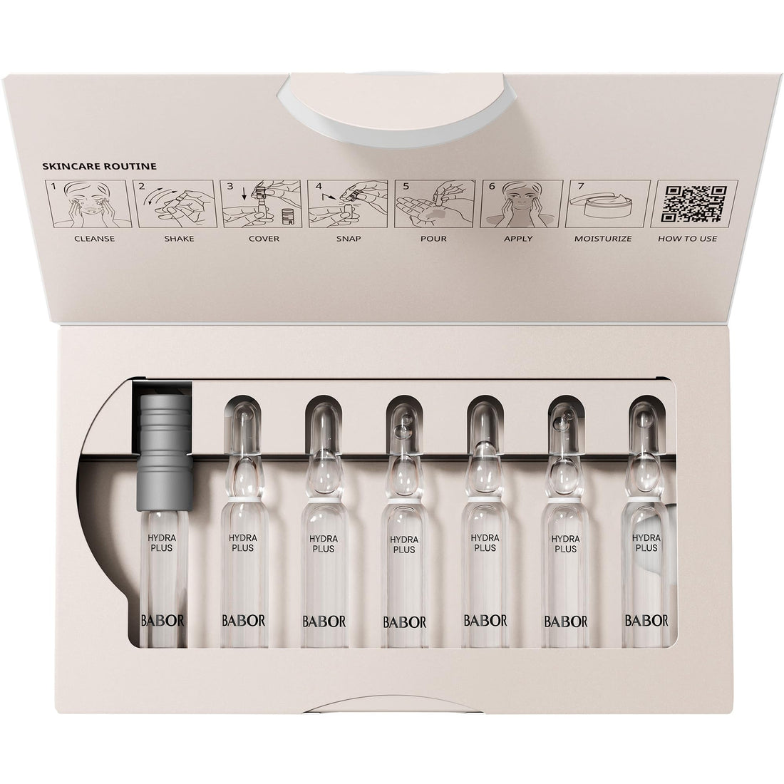 BABOR Hydra Plus Ampoule Concentrate, Moisturizing Skincare Capsule, Hyaluronic Acid Serum, Deeply Nourish to Plump and Smooth Skin, Anti Aging Serum 7 Day Treatment Halalzen