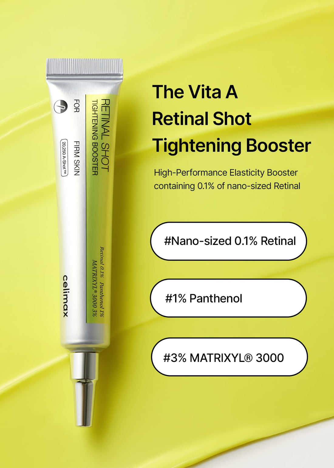 celimax The Vita A Retinal Shot Tightening Booster | 0.1% Retinal, 3% Matryxyl, High-Strength Retinoid for Anti-Aging, Pore Minimizer, Wrinkles & Fine Lines, Firmer Skin, 15ml, Mothers Day Gift Halalzen