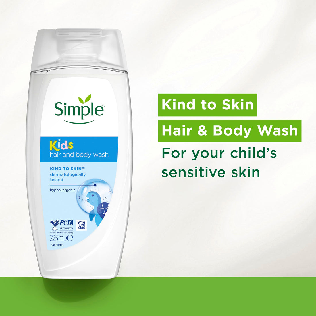 Simple Kind to Skin Kids Hypoallergenic Hair & Body Wash pack of 6 with chamomile oil shampoo for kids 225 ml, White