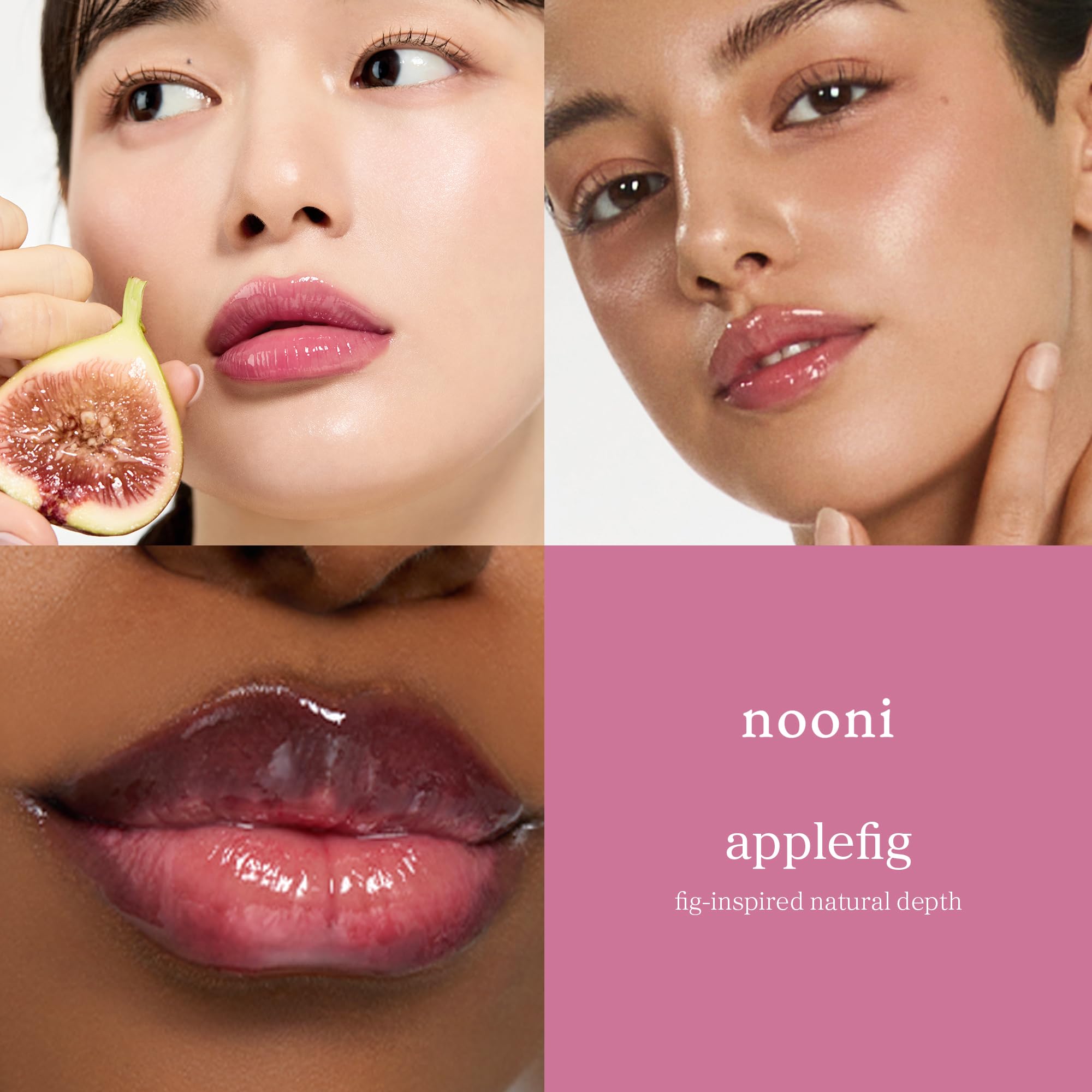 NOONI Korean Vegan Lip Oil - Appleberry | Lip Stain, Gift, Long-Lasting, Moisturising, Plumping, Revitalising for Dry Lips, Waterproof, No Peel Off, 0.12 Fl Oz