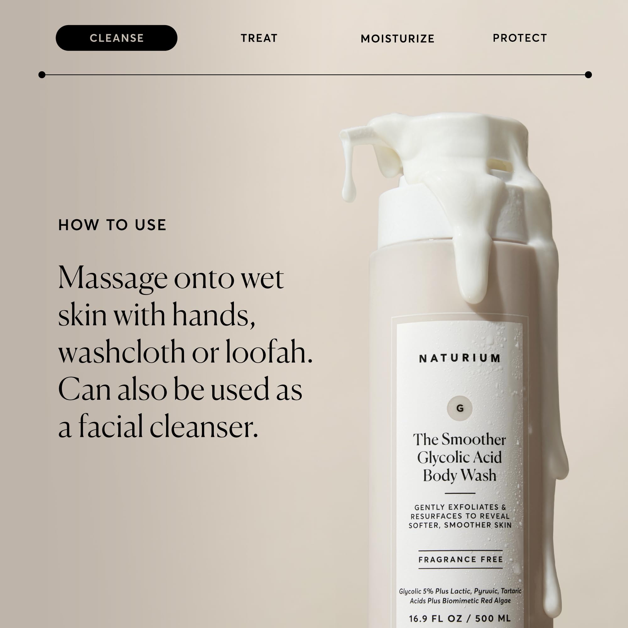 Naturium The Glow Getter Multi-Oil Hydrating Body Wash, Gentle Cleanser, 16.9 oz
