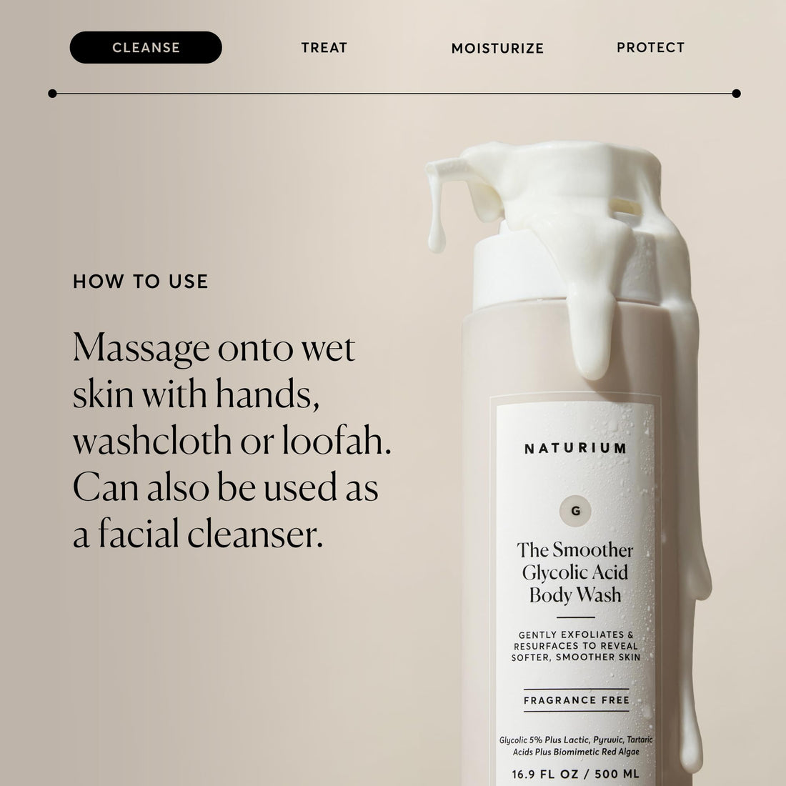 Naturium The Glow Getter Multi-Oil Hydrating Body Wash, Gentle Cleanser, 16.9 oz