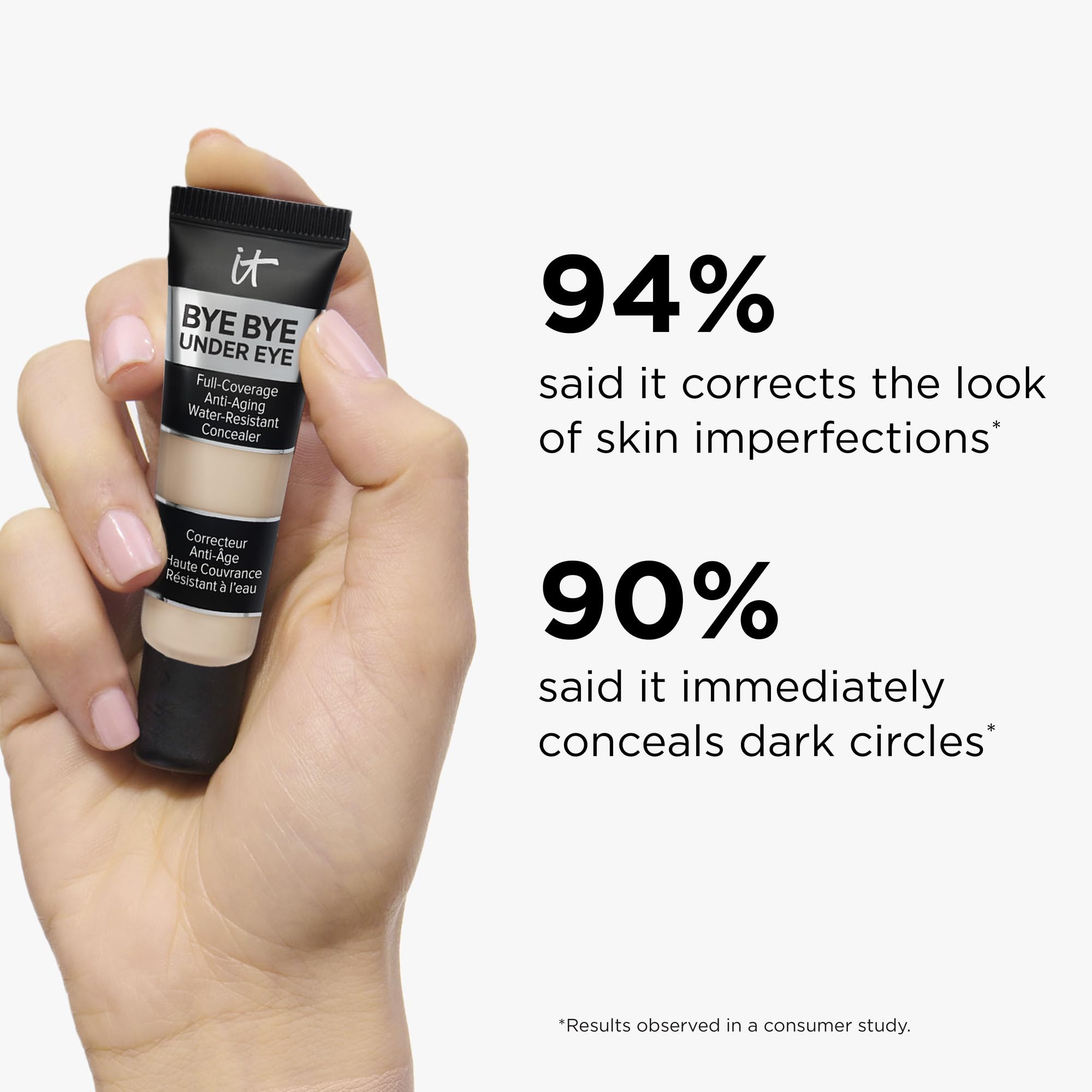 IT Cosmetics Bye Bye Under Eye Concealer, Highly Pigmented and Water-Resistant with Long-Wearing Finish, Conceal look of Dark Circles, with Peptides, Hydrolysed Collagen & Antioxidants 12ml Halalzen