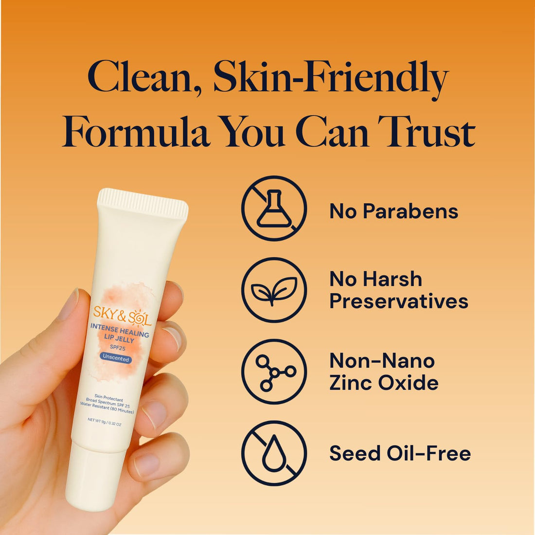 Sky & Sol Lip Balm SPF 25 – 3 Pack Natural Hydrating Lip Jelly with Broad-Spectrum Sun Protection and Primer, Water-Resistant for Smooth, Plump & Rosy Lips. Halalzen