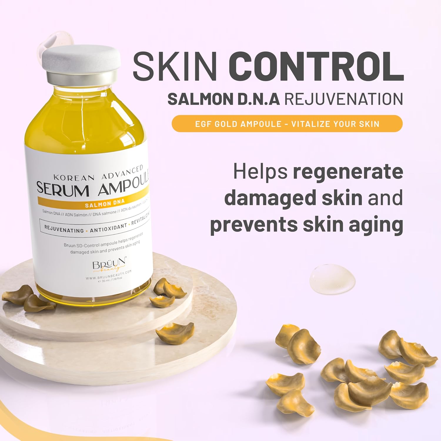 BRÜUN SD - Control Salmon DNA Ampoule - Refreshing and Vitalizing Skin Care Serum 1.18 fl.oz