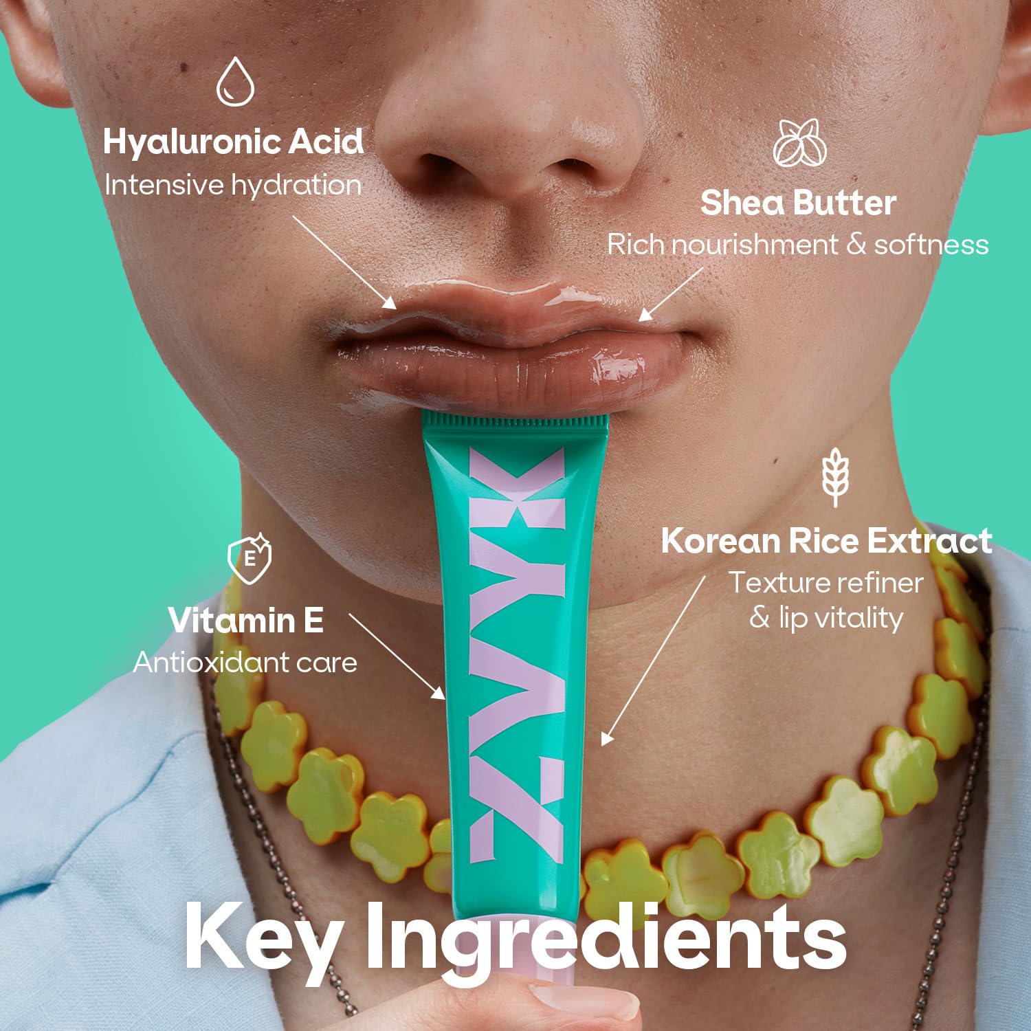 Overnight Lip Mask & Hydrating Lip Balm – Korean Lip Treatment for Dry Chapped & Cracked Lips – Glossy Non-Sticky Finish with Hyaluronic Acid, Shea Butter & Plant-Based Collagen – Squeeze Tube Halalzen