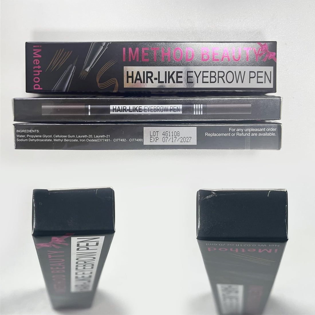 iMethod Microblading Eyebrow Pen - Eyebrow Pencil Magical 2-in-1 Dual-Ended Eye Brow Pencils for Women with 4-Fork-Tip & Precise Brush-Tip Create Natural Hair-Like Brows, Last All-Day, Dark Brown