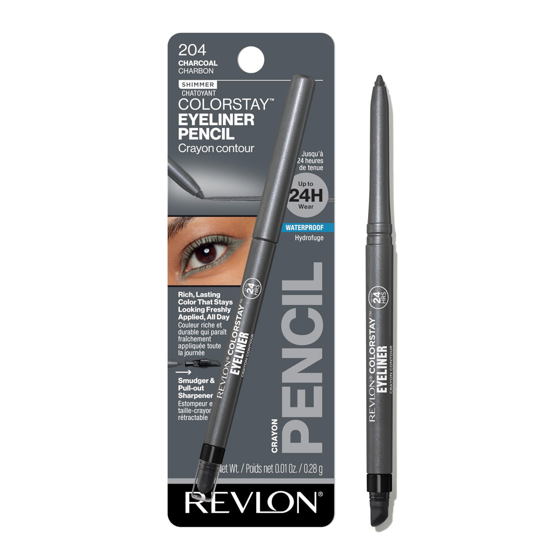 Revlon ColorStay Pencil Waterproof Eyeliner, Smudge-Proof, Eye Makeup with Built-In Sharpener, 201 Black, 2 pack