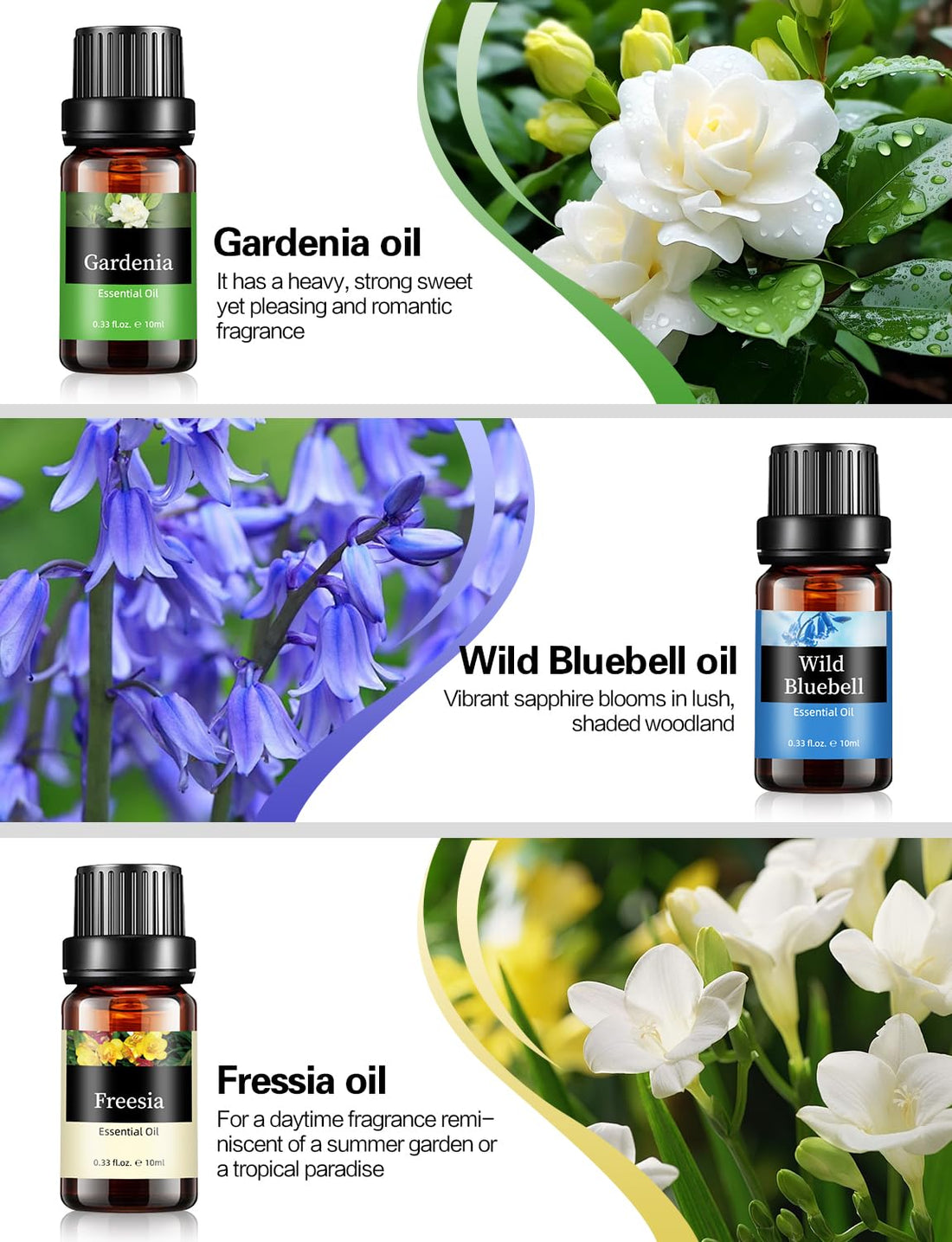 Aofmee Essential Oil, 6 x 10ml Essential Oils for Diffusers for Home, Lavender Essential Oils for Sleep, Floral Fragrance Oils for Soap & Candle Making Scents, Rose Aromatherapy Oil Gift Set for Women