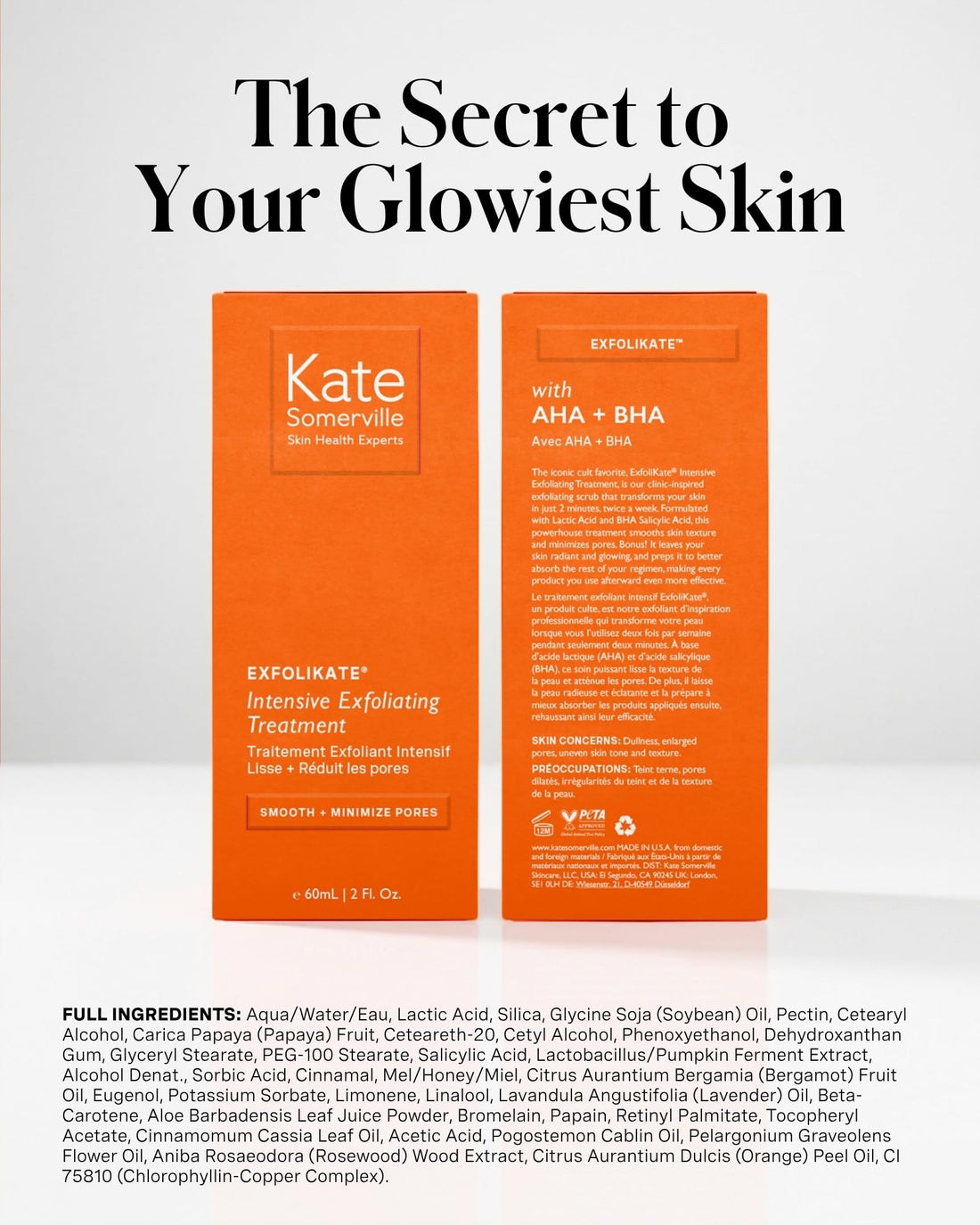 Kate Somerville ExfoliKate Intensive Exfoliating Treatment – Salicylic Acid and Lactic Acid Super Facial Scrub and Mask, Improves Texture and Pores