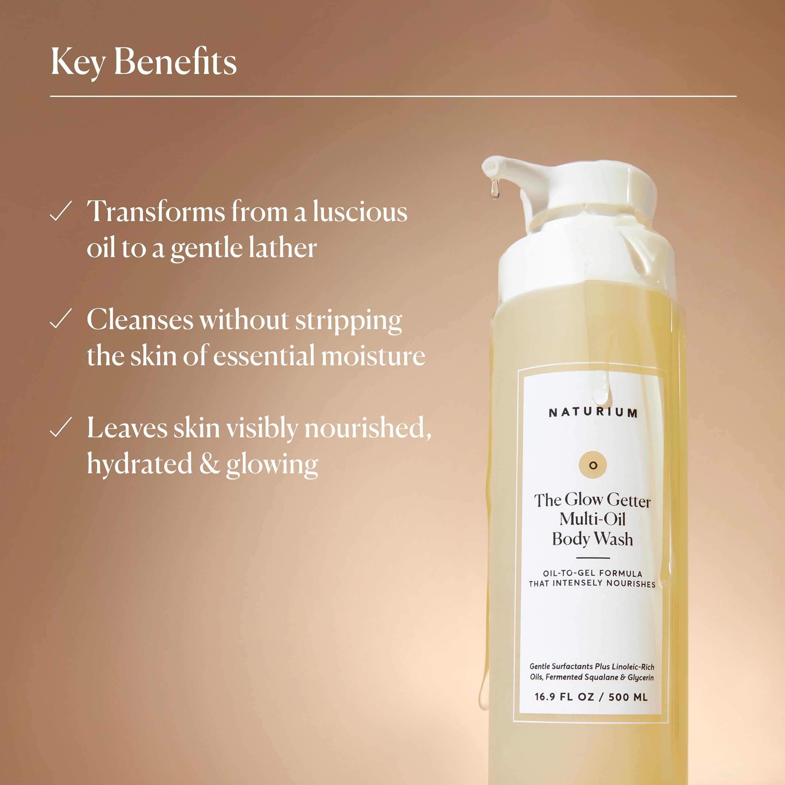 Naturium The Smoother Glycolic Acid Exfoliating Body Wash, Soft & Smoothing Cleanser | 16.9 FL OZ / 500 ML