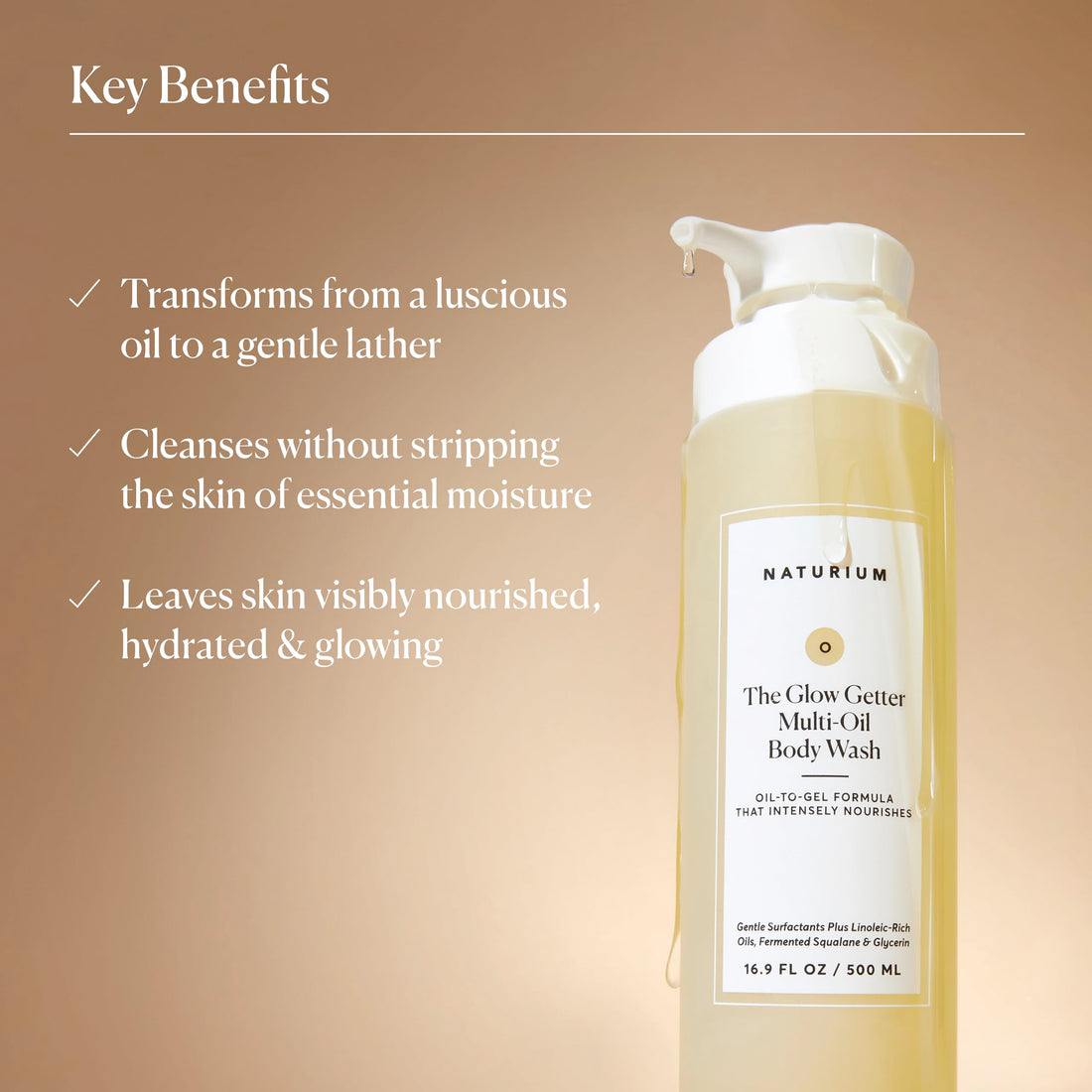 Naturium The Smoother Glycolic Acid Exfoliating Body Wash, Soft & Smoothing Cleanser | 16.9 FL OZ / 500 ML