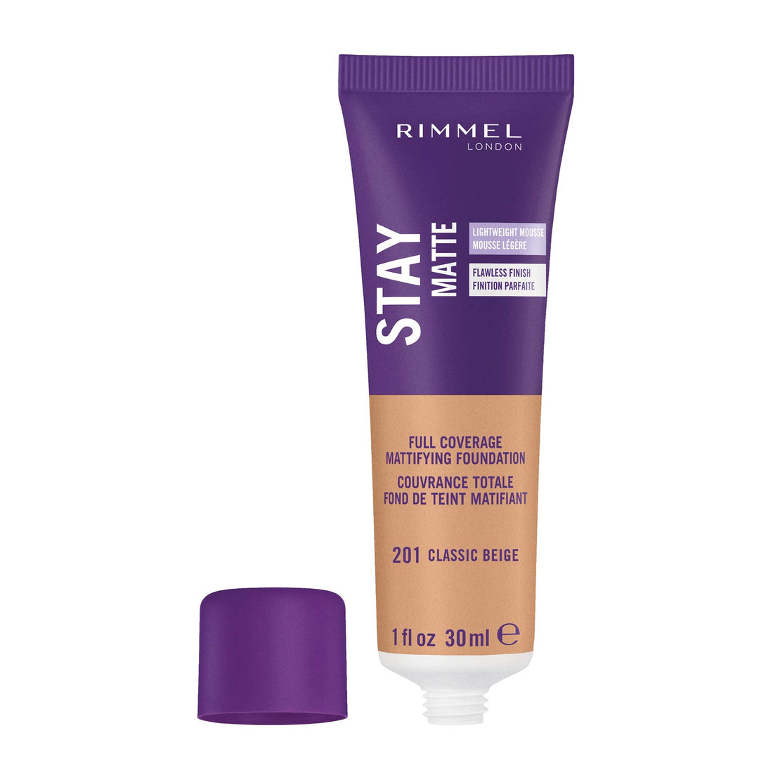 Rimmel London Stay Matte Liquid Mousse Foundation, Good Coverage and Oil-Free Formula, Soft Beige, 30 ml Halalzen