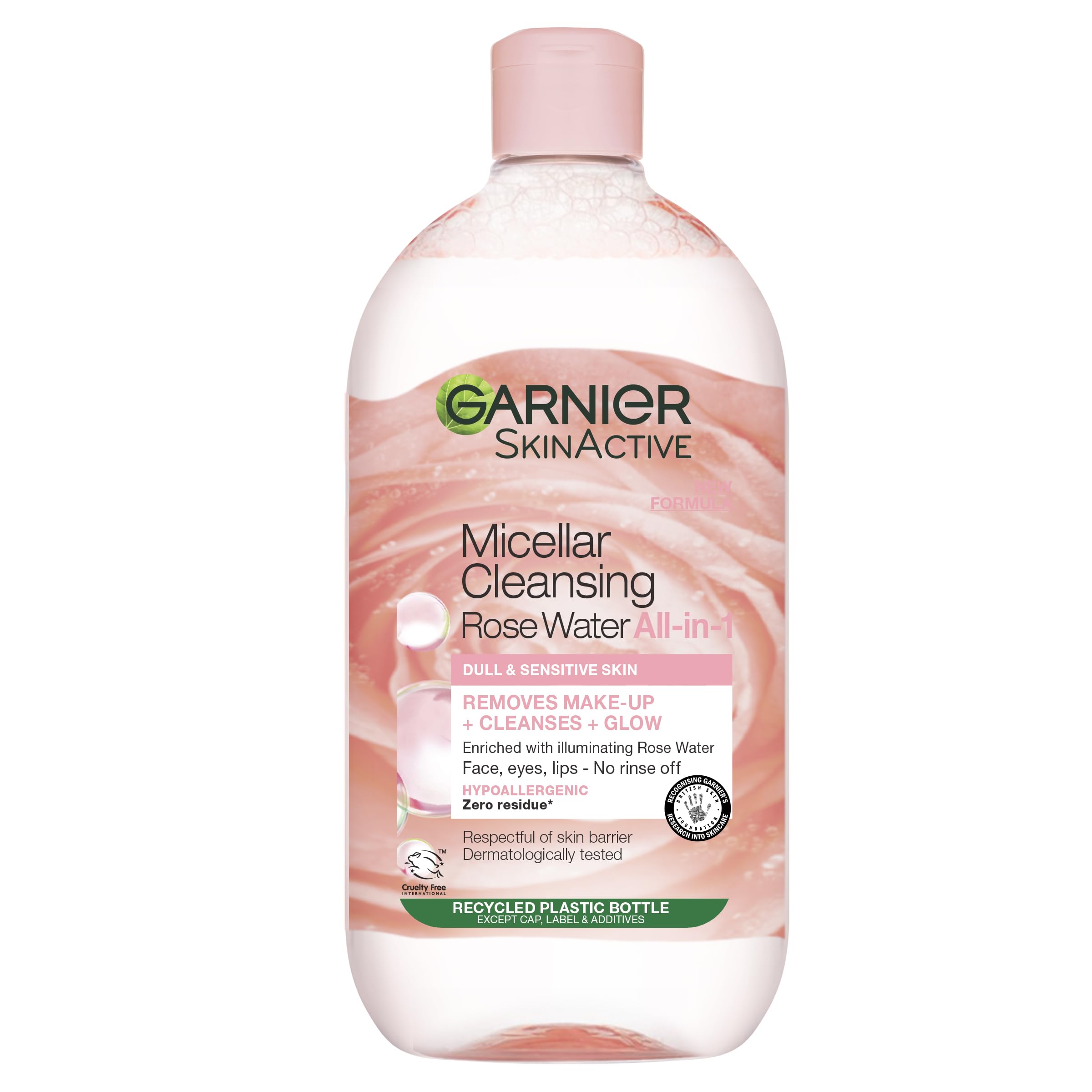 Garnier Micellar Rose Cleansing Water 700ml, Gentle face Cleanser & Makeup Remover, Hypoallergenic. Vegan Formula, Suitable For Dull And Sensitive Skin, Glow Boosting Formula, Dermatologically Tested Halalzen