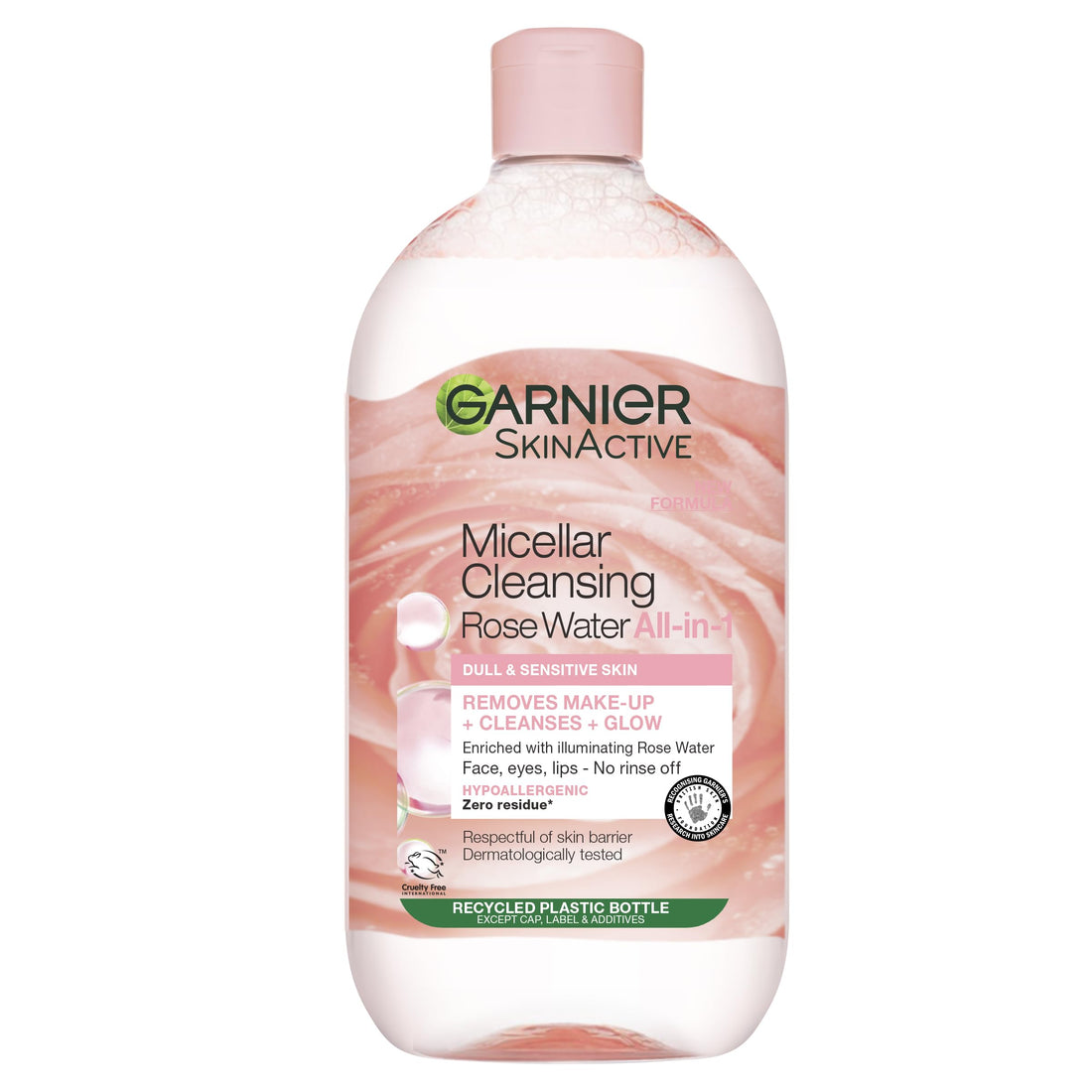 Garnier Micellar Rose Cleansing Water 700ml, Gentle face Cleanser & Makeup Remover, Hypoallergenic. Vegan Formula, Suitable For Dull And Sensitive Skin, Glow Boosting Formula, Dermatologically Tested Halalzen
