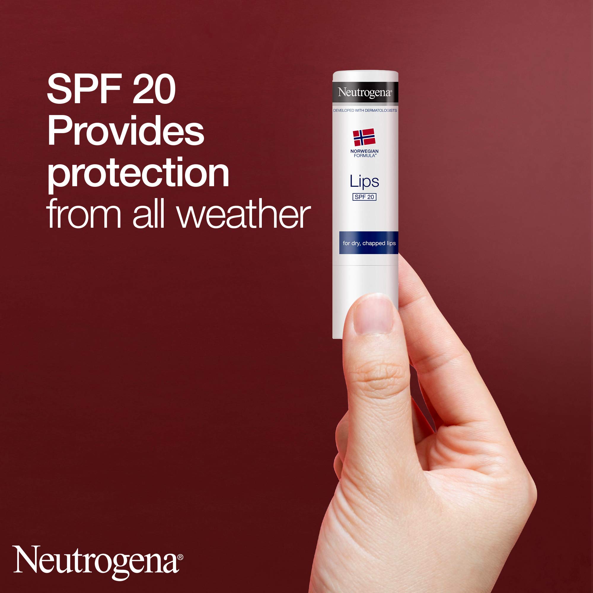 Neutrogena Norwegian Formula SPF 20 Lip Balm (4.8g), Lipcare to Provide Immediate and Lasting Relief for Dry, Chapped Lips with Sun and All Weather Protection Halalzen