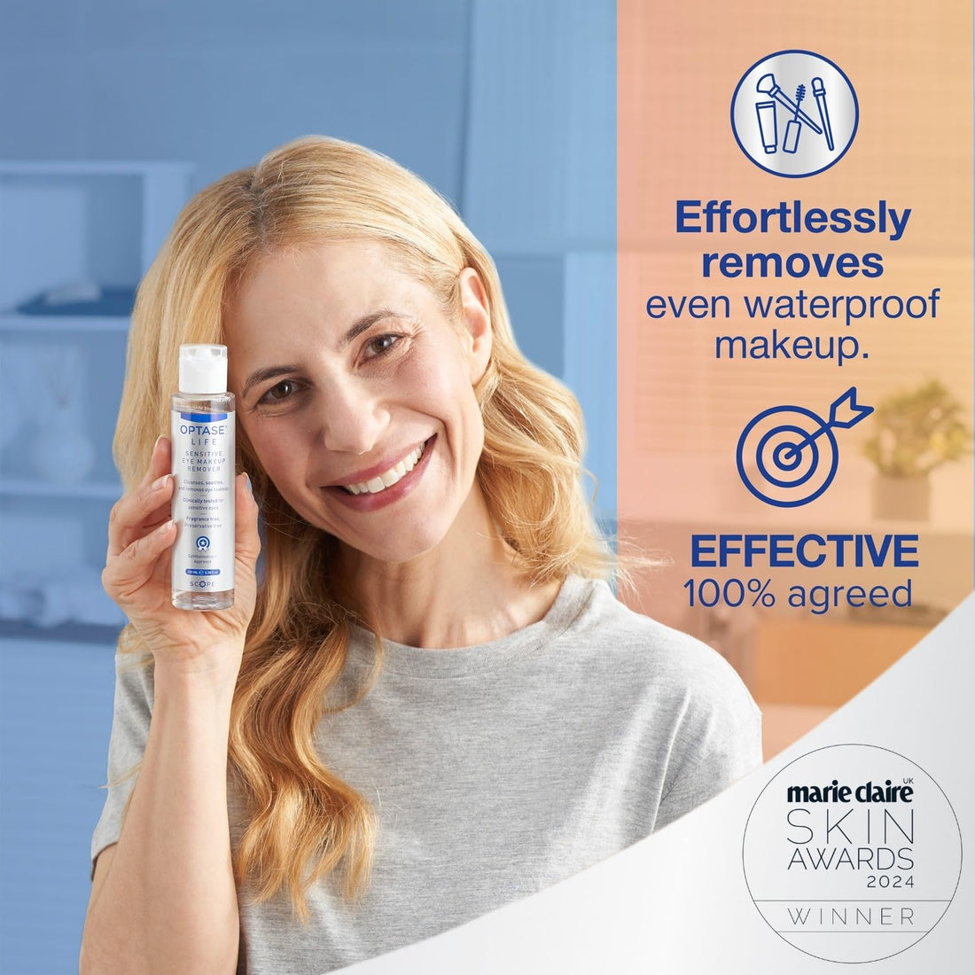Optase Life Sensitive Eye Makeup Remover - Oil-Free and Non-Greasy Cleanser - Formulated for Sensitive Eyes - Ophthalmologist Approved - 100ml Halalzen