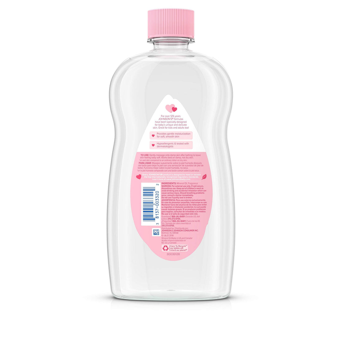 Johnson's Baby Oil, Pure Mineral Oil to Prevent Moisture Loss for Newborn, Kids, & Adults, Gentle, Soothing Baby Massage Oil, Dry Skin Relief, Hypoallergenic, Original Scent, Baby Essentials, 3 fl. oz Halalzen