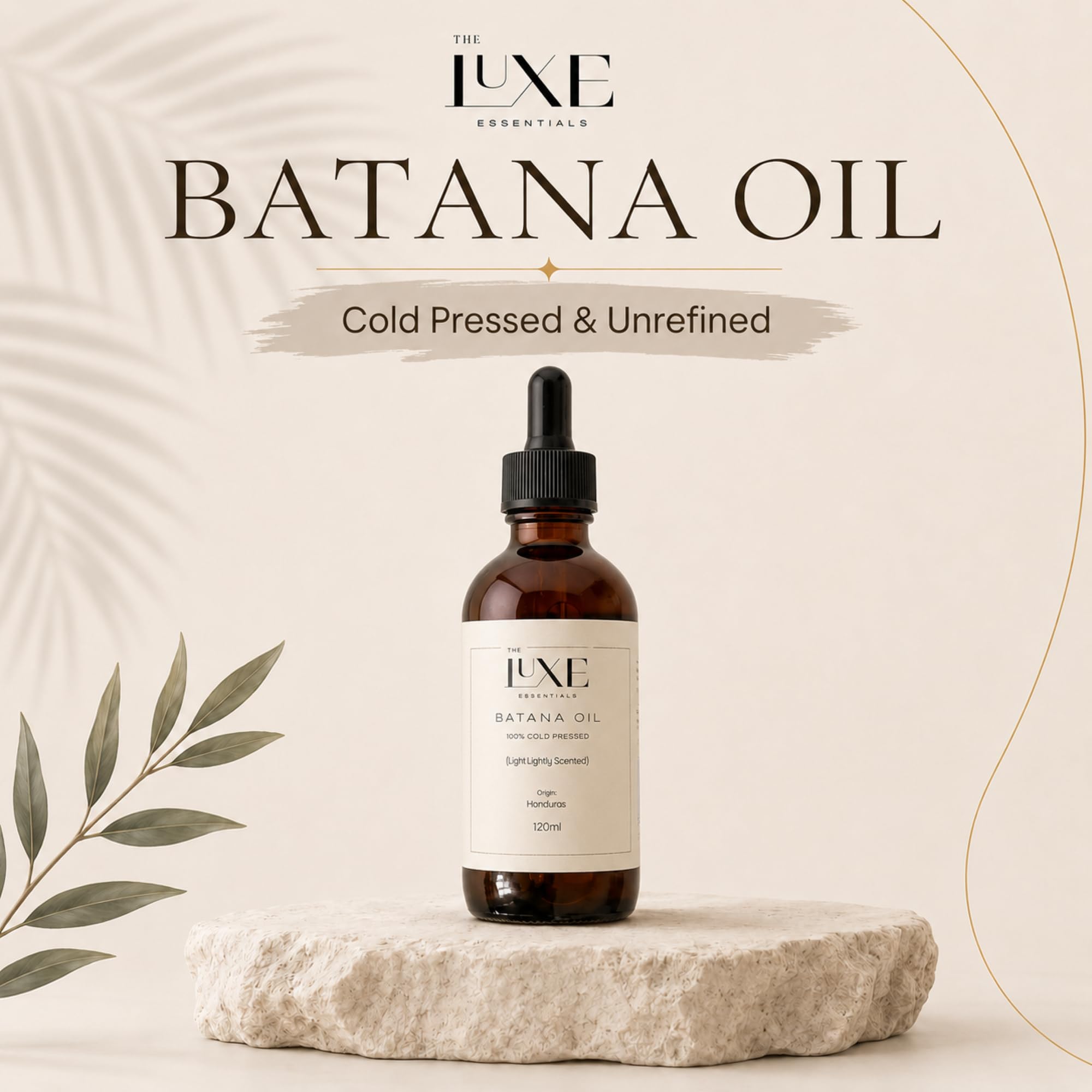 Cold Pressed Batana Oil for Hair Growth | Pure & Unrefined Natural Hair Oil, Beard & Skin Oil | Lightweight, Fast-Absorbing Moisturiser | Raw, Organic & Ethically Sourced (60 ML, Light Scented)