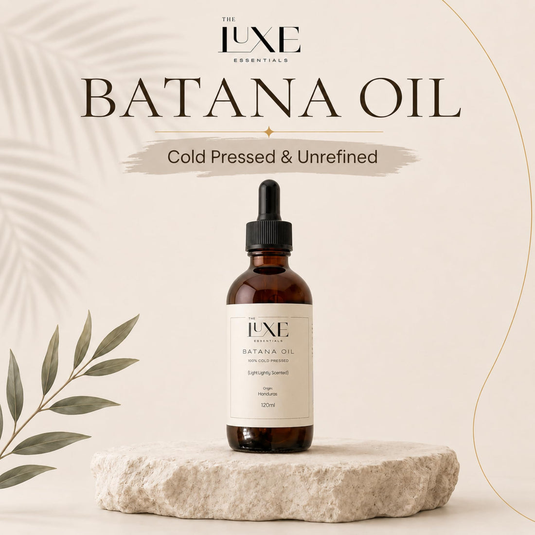 Cold Pressed Batana Oil for Hair Growth | Pure & Unrefined Natural Hair Oil, Beard & Skin Oil | Lightweight, Fast-Absorbing Moisturiser | Raw, Organic & Ethically Sourced (60 ML, Light Scented)