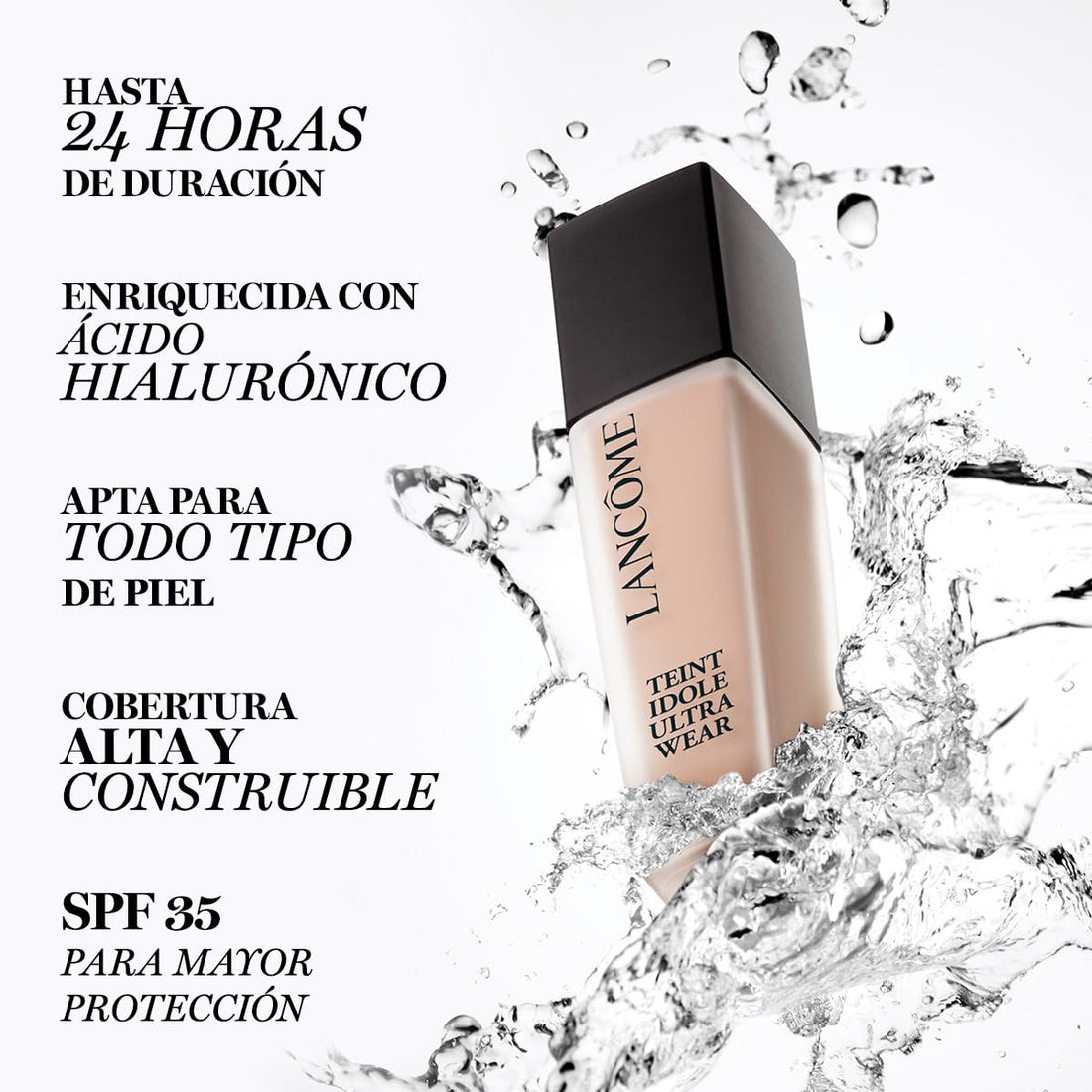 Lancôme Teint Idole Ultra Wear Foundation, Up to 24H Longwear, Liquid Foundation with Buildable Coverage, Natural Matte Finish, Hyaluronic Acid & SPF 35, 30ml Halalzen