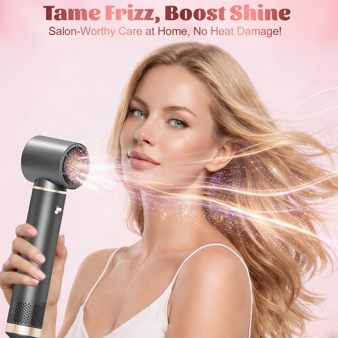 5 in 1 Hot Air Styler, Hair Dryer Brush with Auto Wrap Curlers, 3 Heat Settings, Fast Drying & Volumizing – Includes Curling Barrels & Straightening Comb (Charcoal) Halalzen