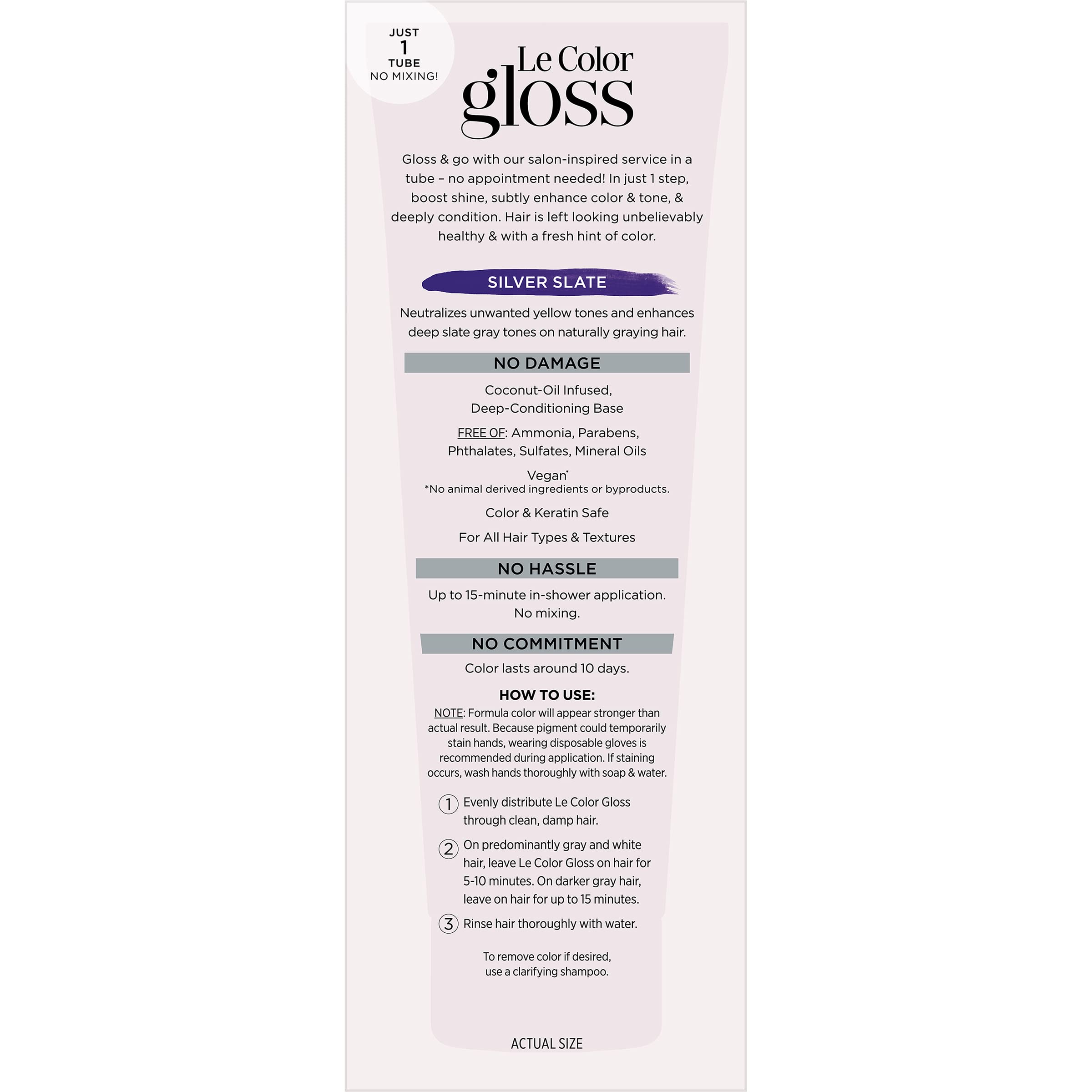 L’Oreal Paris Le Color Gloss One Step In-Shower Toning Hair Gloss for Bleached Hair, Neutralizes Brass, Conditions & Boosts Shine, Platinum Pearl, 4 Ounce