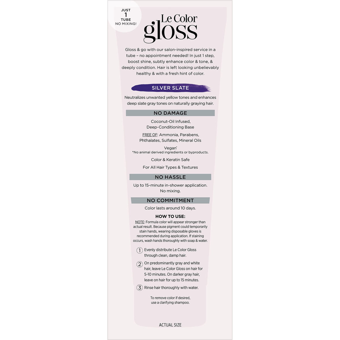 L’Oreal Paris Le Color Gloss One Step In-Shower Toning Hair Gloss for Bleached Hair, Neutralizes Brass, Conditions & Boosts Shine, Platinum Pearl, 4 Ounce