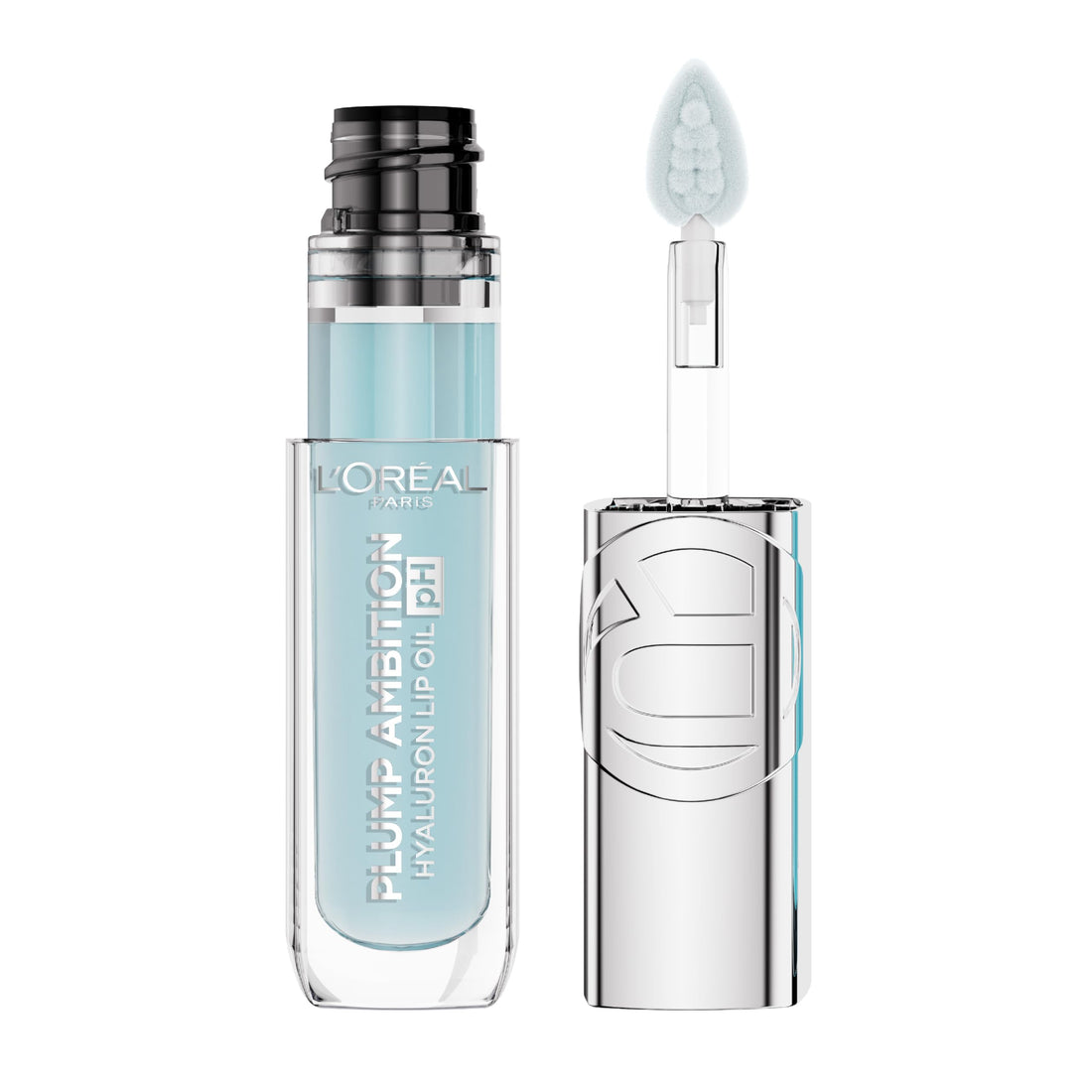 L'Oreal Paris Plump Ambition pH Hyaluron Lip Oil, Color Shifting Lip Tint with 24HR Hydration, Volumizing Shine and Lasting Color, 020 pH Rosé Halalzen